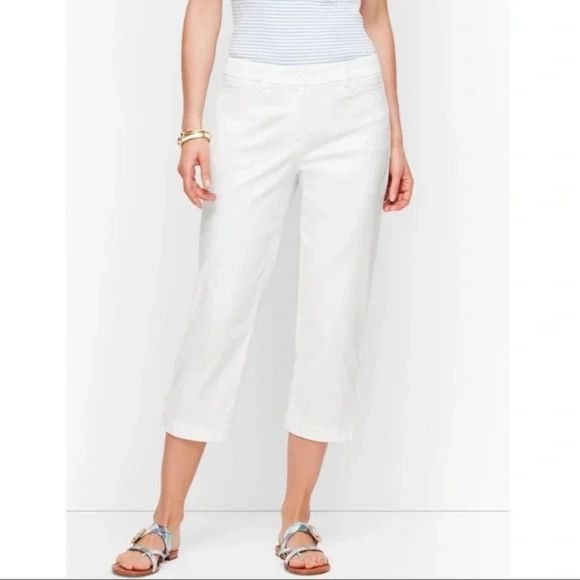 Talbots White perfect skimmer Pants Cropped size 10p petite‎ - Picture 1 of 9